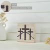 Celebrate Grace 3 Crosses Distressed Antique White MDF Block Sign 6x6x1