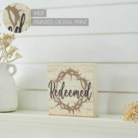 Celebrate Grace Redeemed w/ Crown Of Thorn MDF Block Sign 6x6x1