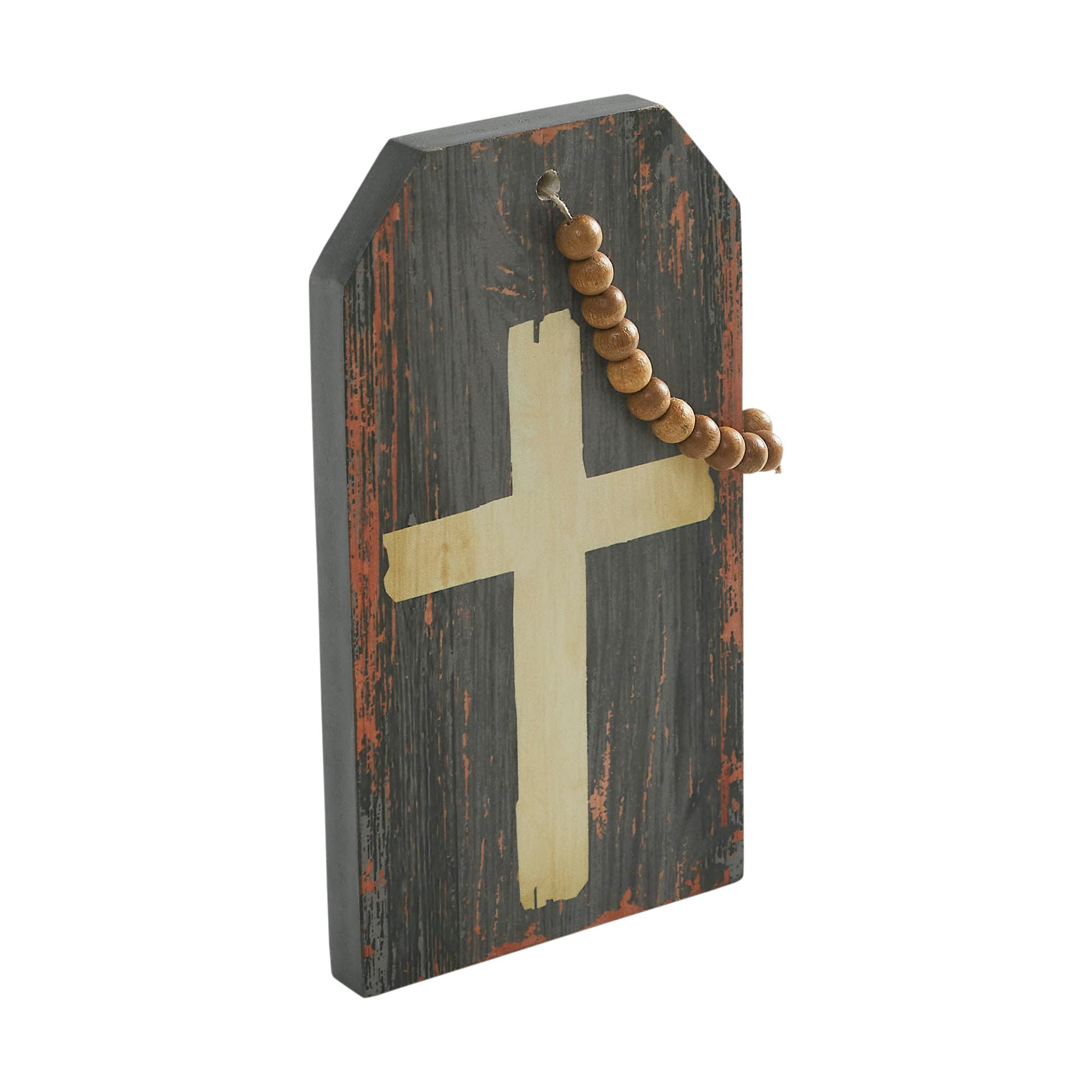 Celebrate Grace Cross w/ Beaded Twine MDF Tag Ornament 9x5x0.75