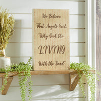 Celebrate Grace We Believe That Angels Said MDF Wall Sign 14x9x1