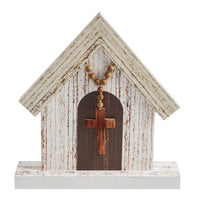 Celebrate Grace MDF Church w/ Beads & Cross 13x12x2.75