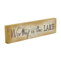 Celebrate Grace Worthy Is The Lamb MDF Wall Sign 4x15x1