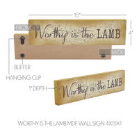 Celebrate Grace Worthy Is The Lamb MDF Wall Sign 4x15x1