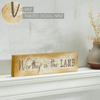 Celebrate Grace Worthy Is The Lamb MDF Wall Sign 4x15x1