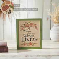 Celebrate Grace My Redeemer Lives MDF Wall Sign 12x10x0.5