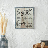 Celebrate Grace Psalm 46:10 Be Still And Know MDF Wall Sign 10x10x0.5