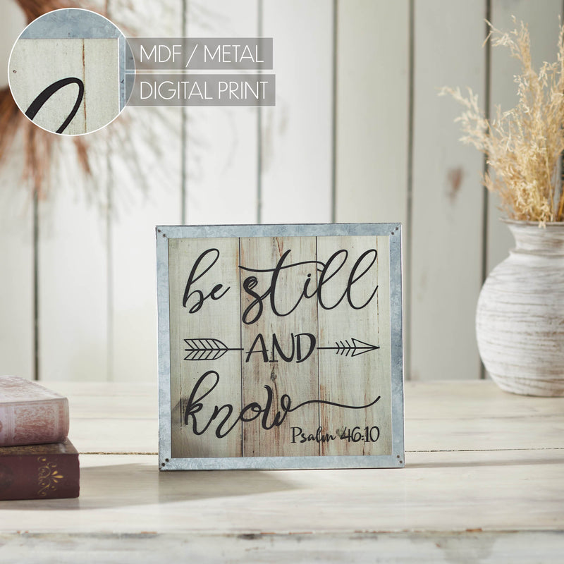 Celebrate Grace Psalm 46:10 Be Still And Know MDF Wall Sign 10x10x0.5