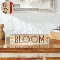 Spring In Bloom Tulips & BLOOM MDF Wall Sign 3x12x0.75