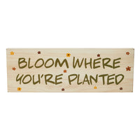 Spring In Bloom Bloom Where You're Planted MDF Wall Sign 5x14x0.75