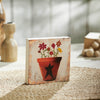 Spring In Bloom Flower Pot w/ Primitive Star MDF Block Sign 5x5x1