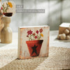 Spring In Bloom Flower Pot w/ Primitive Star MDF Block Sign 5x5x1