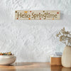 Spring In Bloom Hello Springtime w/ Flowers MDF Wall Sign 3x14x0.75