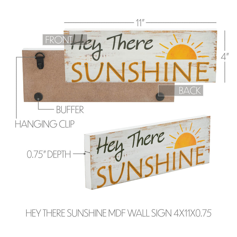 Spring In Bloom Hey There Sunshine MDF Wall Sign 4x11x0.75