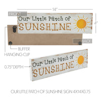 Spring In Bloom Our Little Patch of Sunshine Sign 4x14x0.75