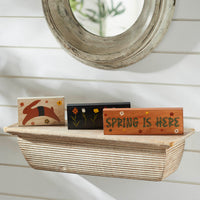 Spring In Bloom Spring Is Here Bunny Leap w/ Flowers MDF Block Sign Set of 3 Sizes