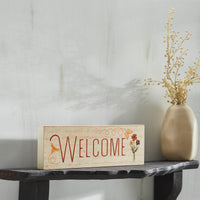 Spring In Bloom Welcome w/ Butterfly & Bee MDF Wall Sign 4x12x1