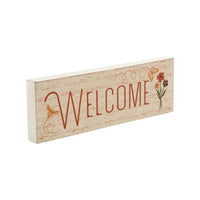 Spring In Bloom Welcome w/ Butterfly & Bee MDF Wall Sign 4x12x1