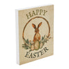 Spring In Bloom Happy Easter Bunny & Eggs In Wreath MDF Wall Sign 10x8x1