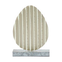 Bunny Hop Corrugated Metal Egg w/ Base 11x8x2.5