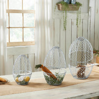 Bunny Hop Chicken Wire Egg Shaped Baskets Set of 3 Sizes