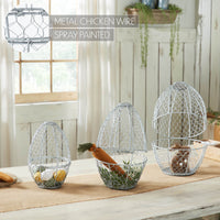 Bunny Hop Chicken Wire Egg Shaped Baskets Set of 3 Sizes