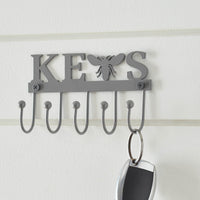 Buzzy Bees Metal Wall Mount Bee Key Holder Grey 3x5.3