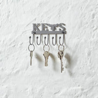 Buzzy Bees Metal Wall Mount Bee Key Holder Grey 3x5.3