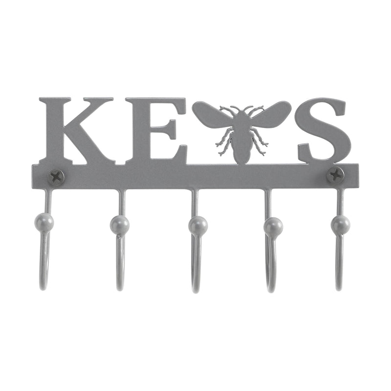 Buzzy Bees Metal Wall Mount Bee Key Holder Grey 3x5.3