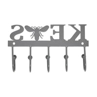 Buzzy Bees Metal Wall Mount Bee Key Holder Grey 3x5.3