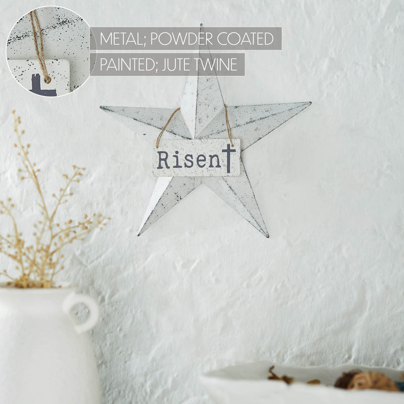 Celebrate Grace Metal Star w/ Risen Tag 12x12