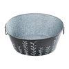 Spring In Bloom Galvanized Metal Debossed Tub 7.25x16x12