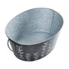 Spring In Bloom Galvanized Metal Debossed Tub 7.25x16x12