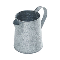 Spring In Bloom Galvanized Metal Vintage Garden Bird Decorative Pitcher 6.75x8.75x5.5