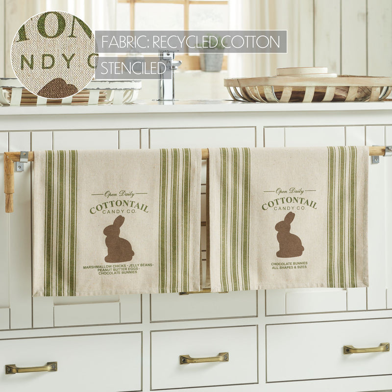 Bunny Hop Cottontail Candy Co Tea Towel Set of 2 16x28