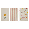 Spring In Bloom Spring Blessings & Tulips Tea Towel Set of 3 16x28