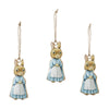 Bunny Hop Metal Apron Rabbit Ornament Set of 3 4x2 **BACKORDERED UNTIL JANUARY 2025**