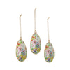 Spring In Bloom Metal Floral Egg Ornament Set of 3 4x2.5 **BACKORDERED UNTIL JANUARY 2025**