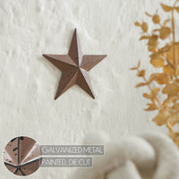 Metal Star Speckled Distressed Rust Brown 4x4