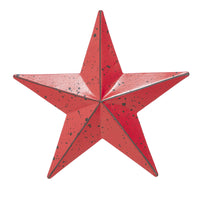 Metal Star Speckled Distressed Barn Red 4x4