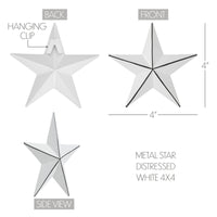 Metal Star Distressed White 4x4