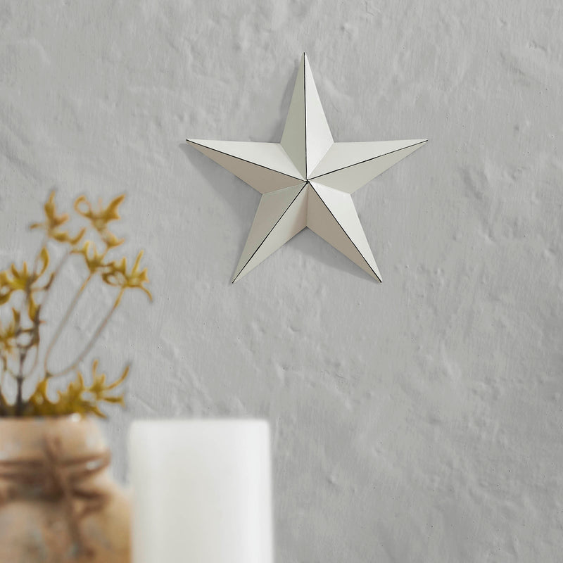 Metal Star Distressed Creme 8x8