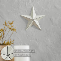 Metal Star Distressed Creme 8x8