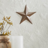 Metal Star Distressed Rust Brown 8x8