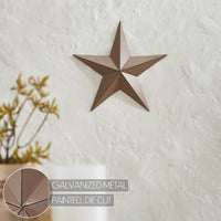 Metal Star Distressed Rust Brown 8x8