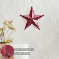 Metal Star Distressed Burgundy 8x8