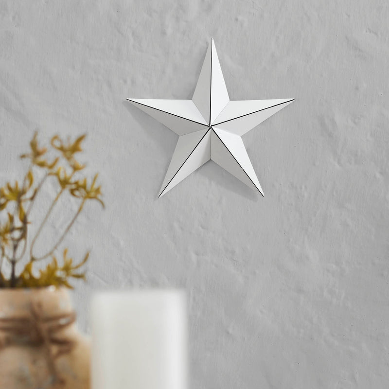 Metal Star Distressed White 8x8