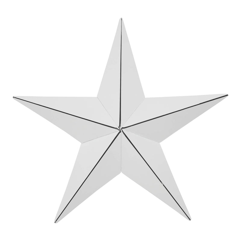 Metal Star Distressed White 8x8