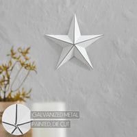 Metal Star Distressed White 8x8