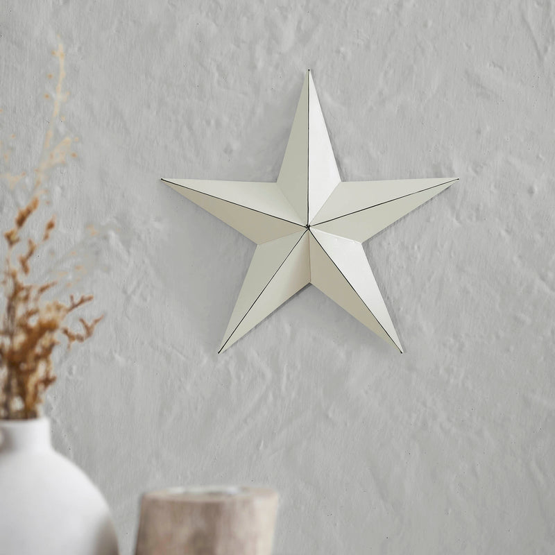 Metal Star Distressed Creme 12x12