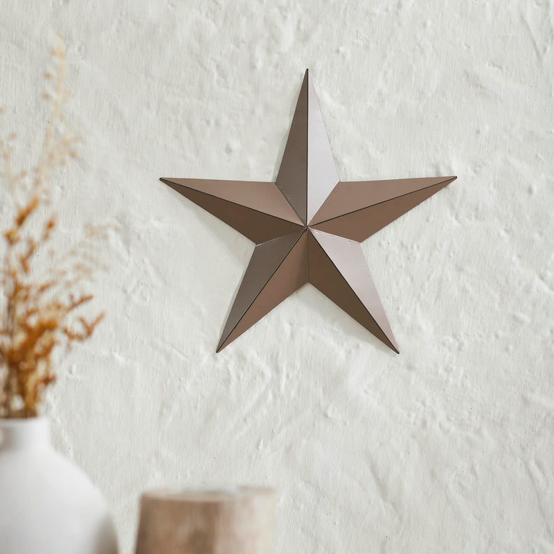 Metal Star Distressed Rust Brown 12x12